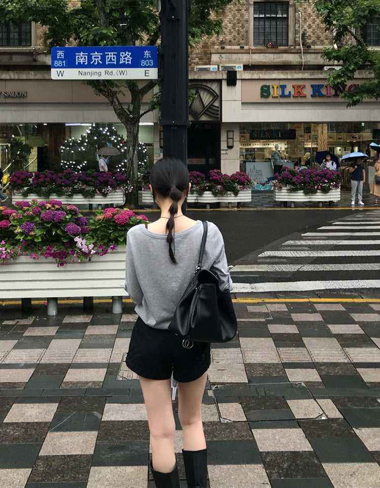 美色亨利領反折袖細節上衣