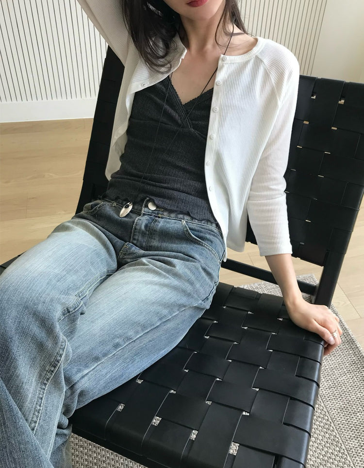 拉克蘭袖七分袖排鈕外套