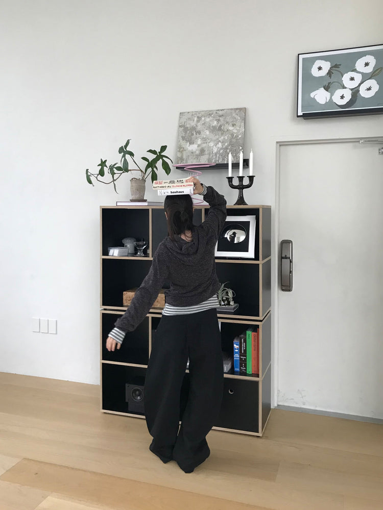 美鎖骨撞色條紋上衣