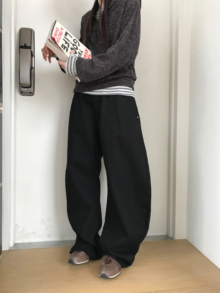 美鎖骨撞色條紋上衣