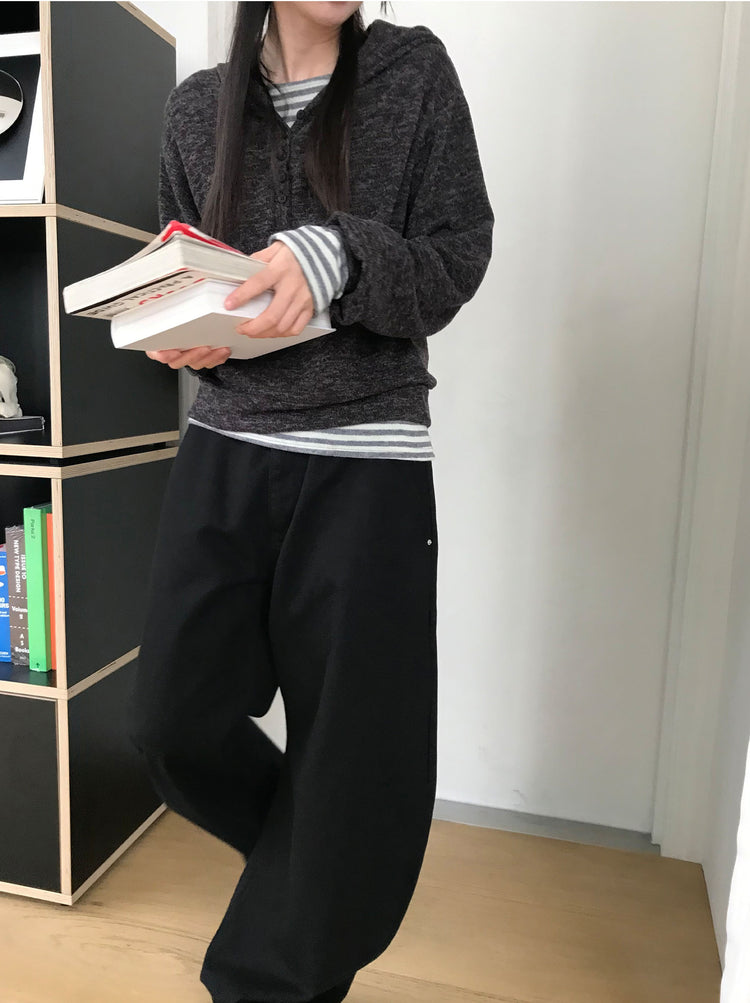 美鎖骨撞色條紋上衣