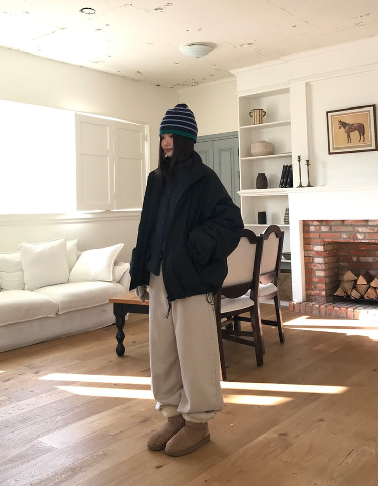 基礎美色內刷毛繭型褲