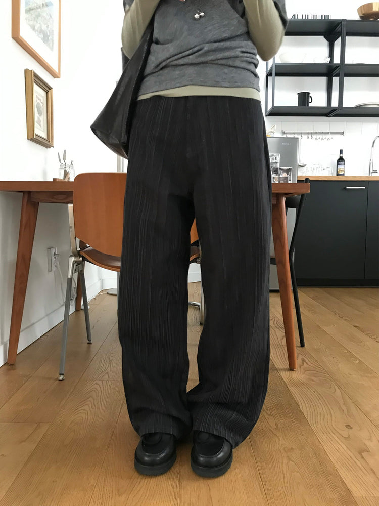 美色暗條紋質感直褲