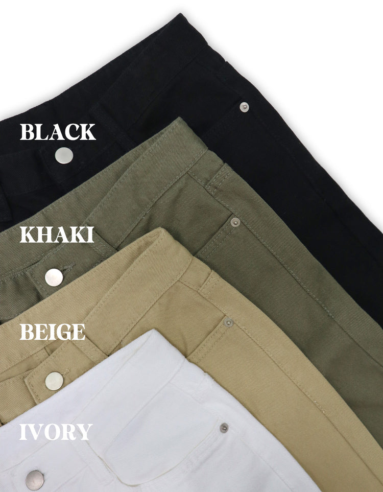 美色基礎低腰直筒褲