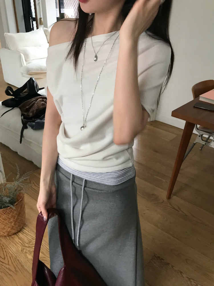 美肩堆堆細節修身上衣