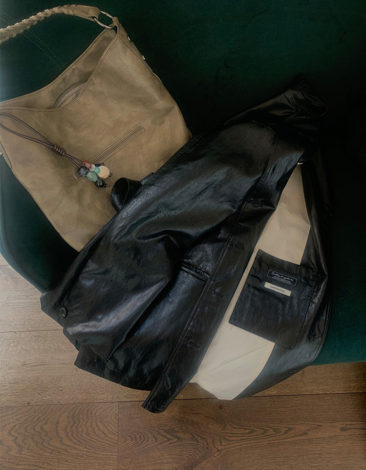 皮質/麂皮質感綁帶西外