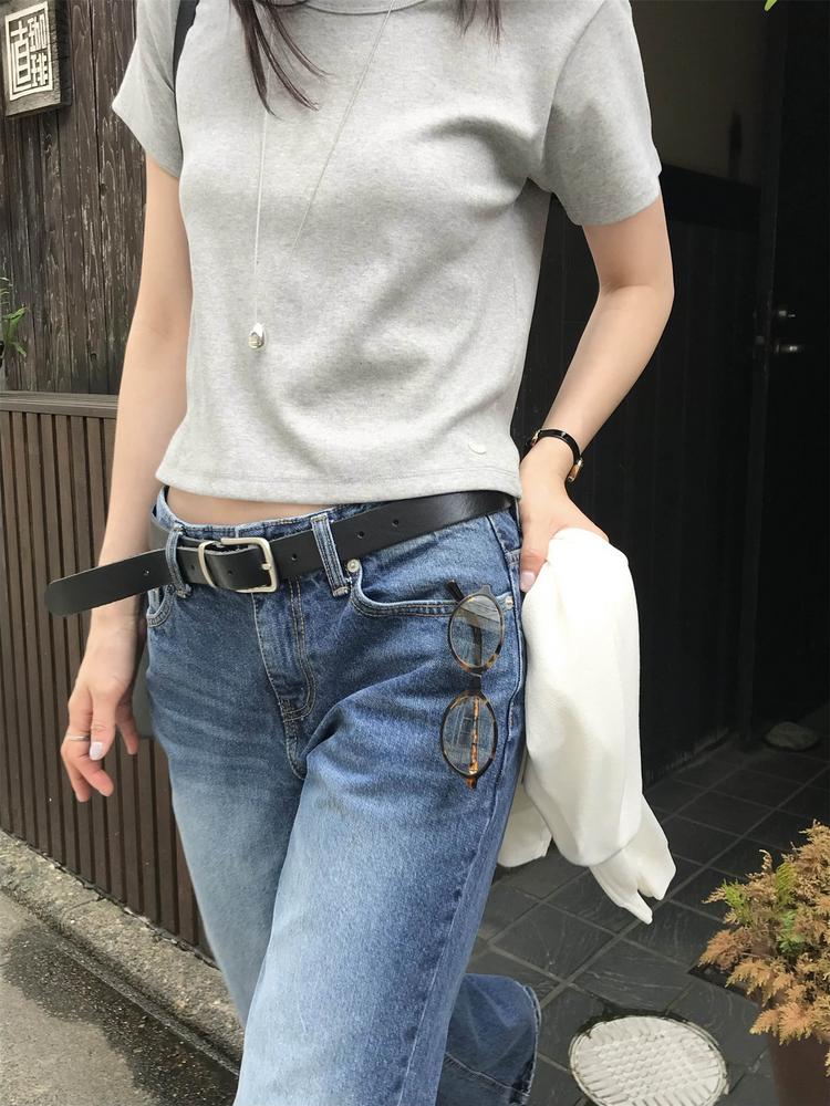 美刷色boot cut低腰牛仔褲