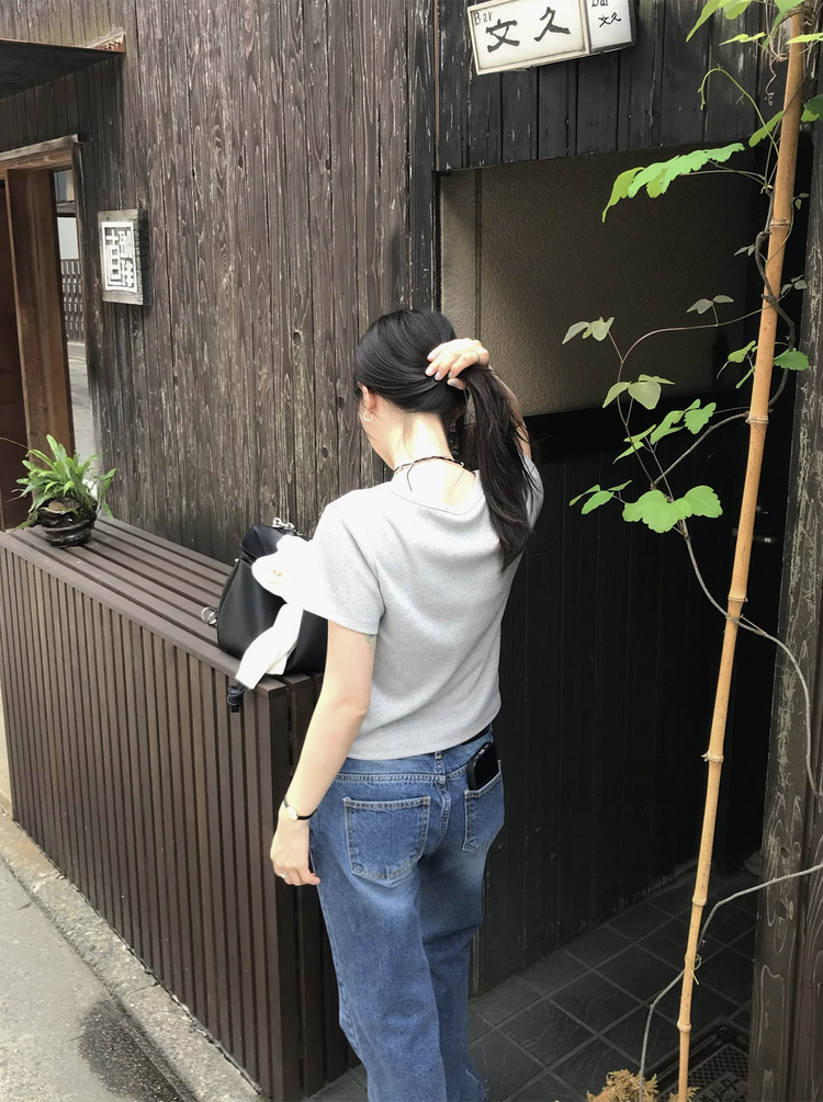 美刷色boot cut低腰牛仔褲