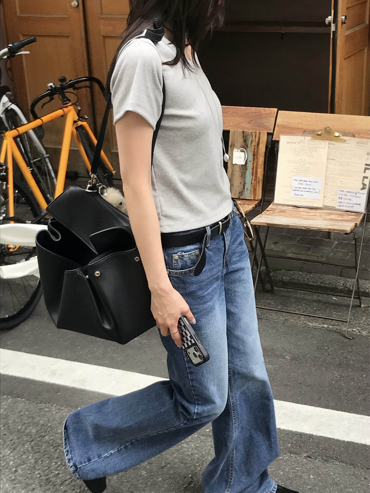 美刷色boot cut低腰牛仔褲
