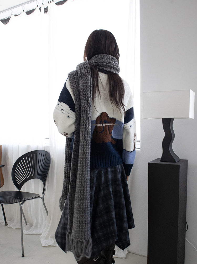 格紋不規則下擺半裙