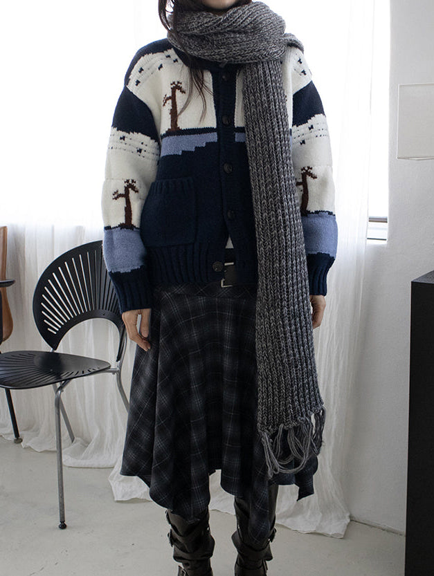 格紋不規則下擺半裙