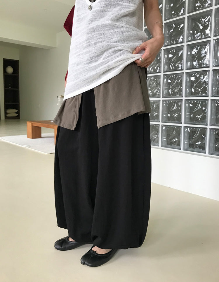 氣球輕薄垂感休閒褲