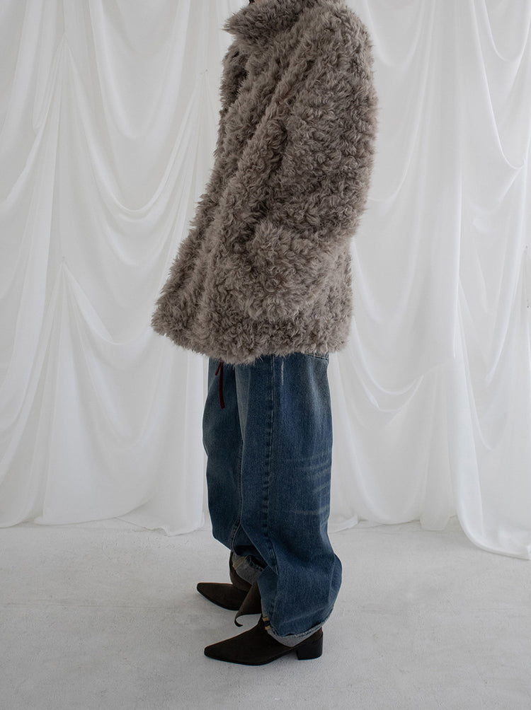 復古美色率性牛仔闊褲