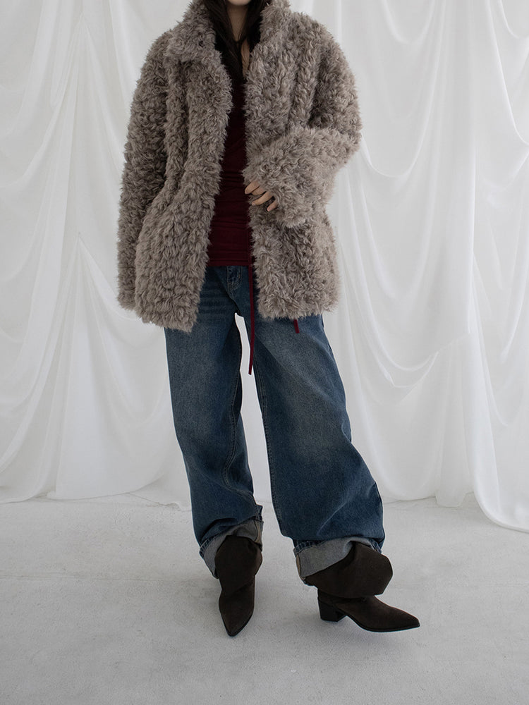 復古美色率性牛仔闊褲