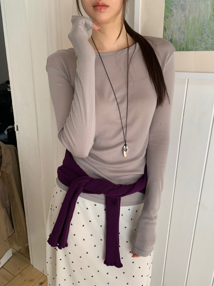 微透美色後開叉上衣