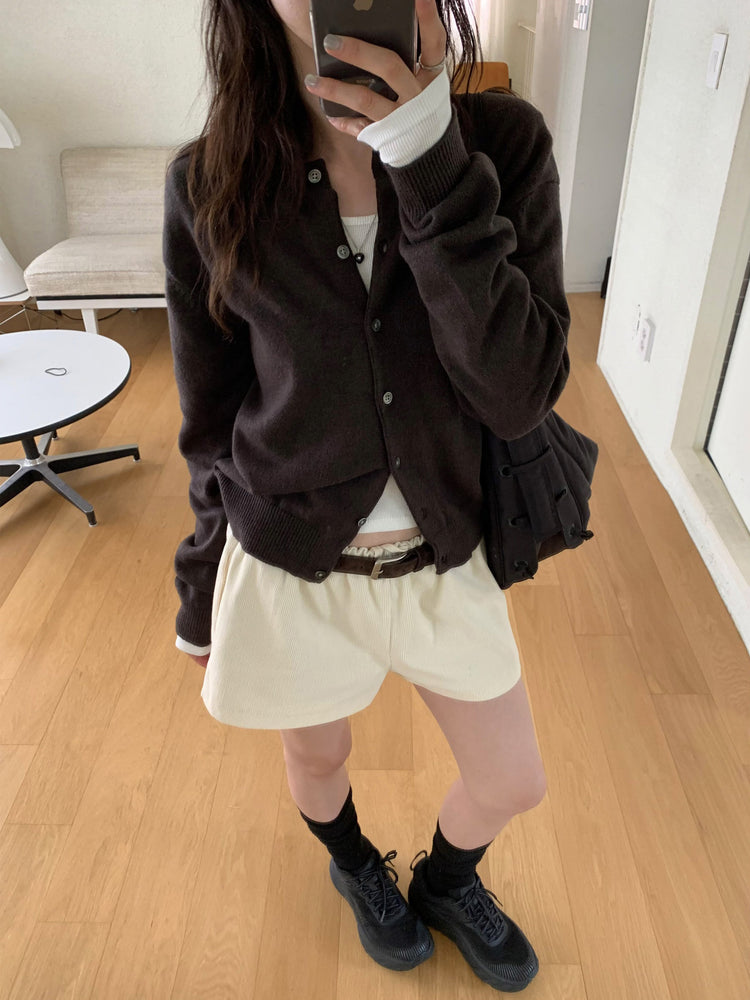 低腰標籤細節短褲