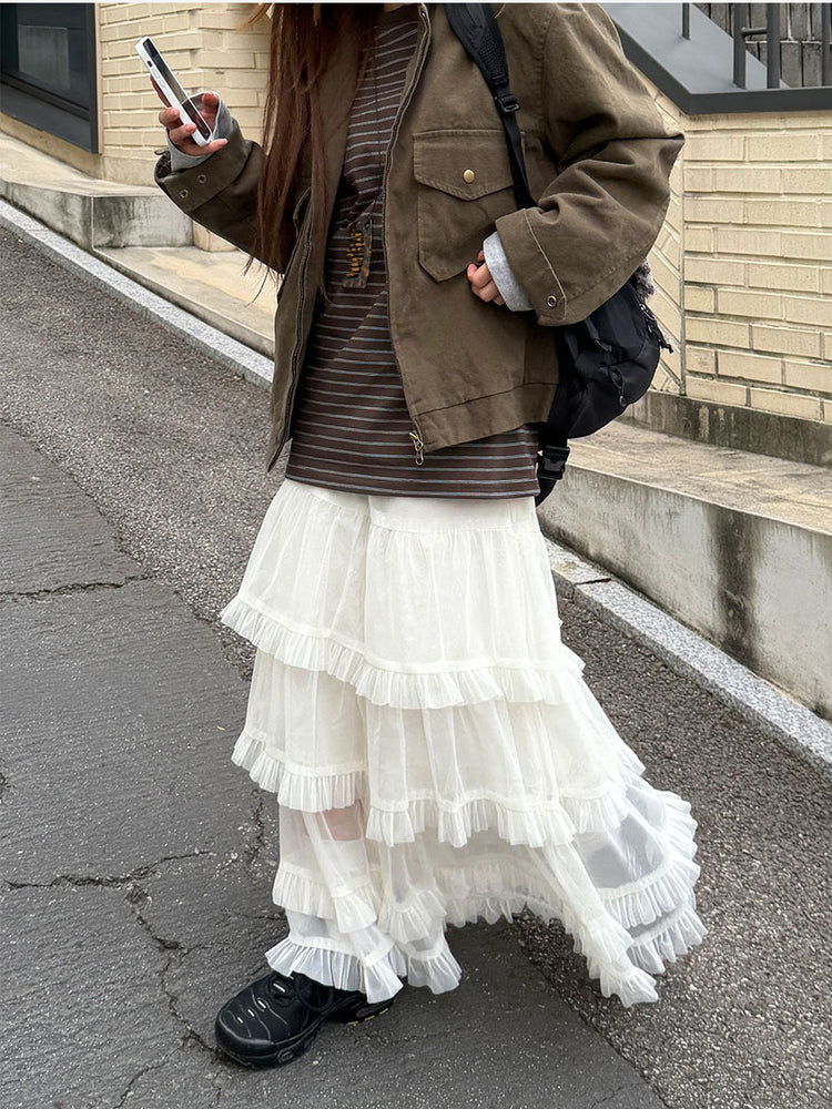 仙氣微透層次感傘型紗裙