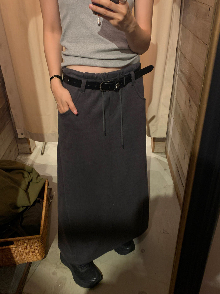 細腰頭皮帶扣壓線及踝棉裙