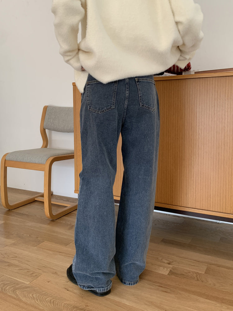 經典美色直腿牛仔褲