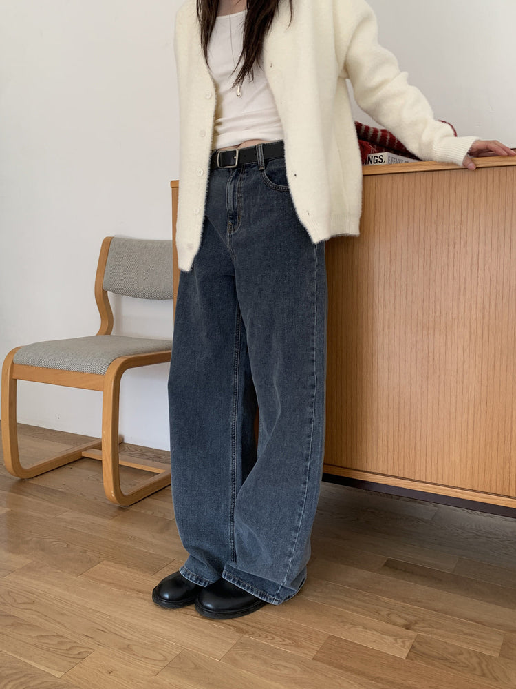 經典美色直腿牛仔褲