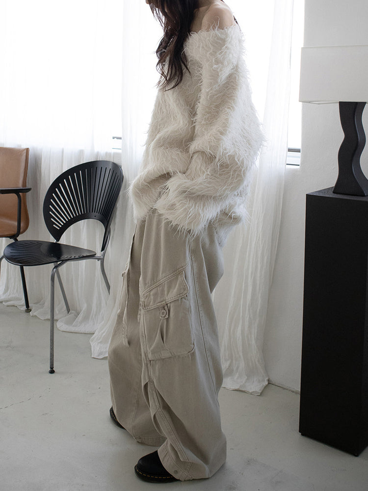 (現)毛流質感V領毛衣