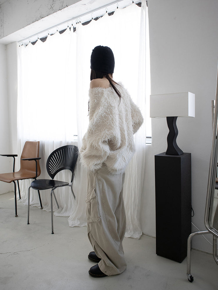 (現)毛流質感V領毛衣