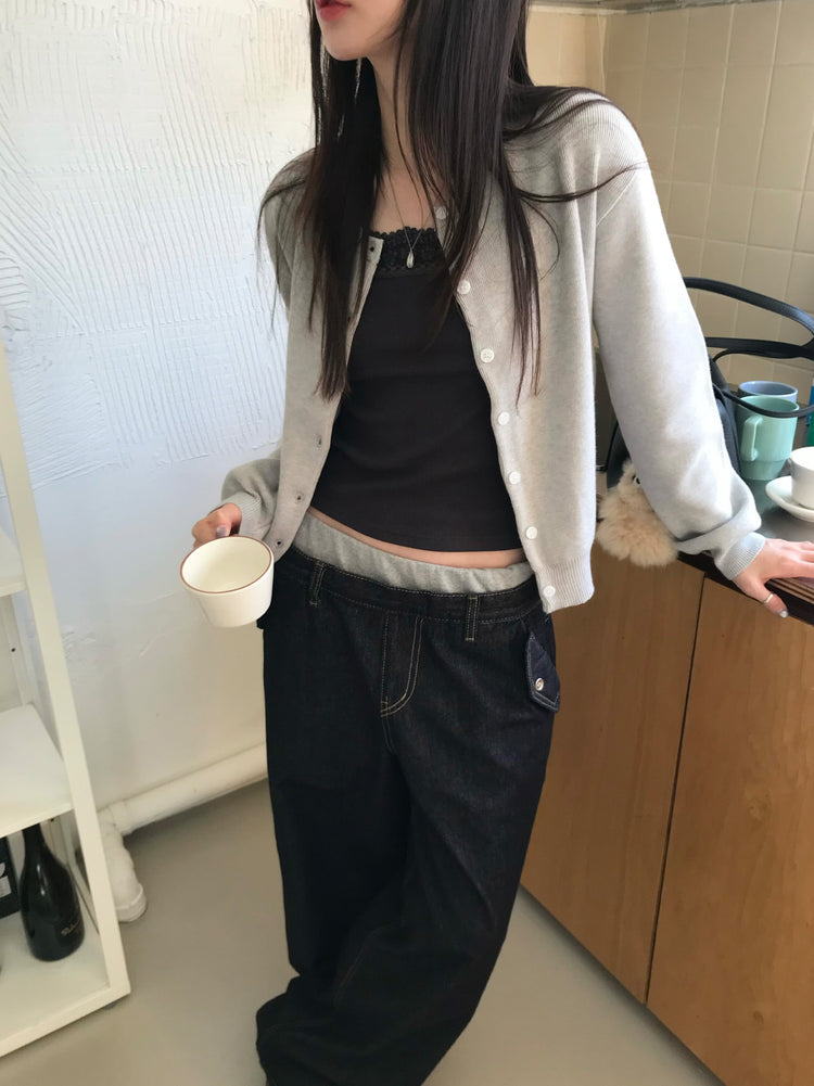 雙層褲頭細節牛仔褲