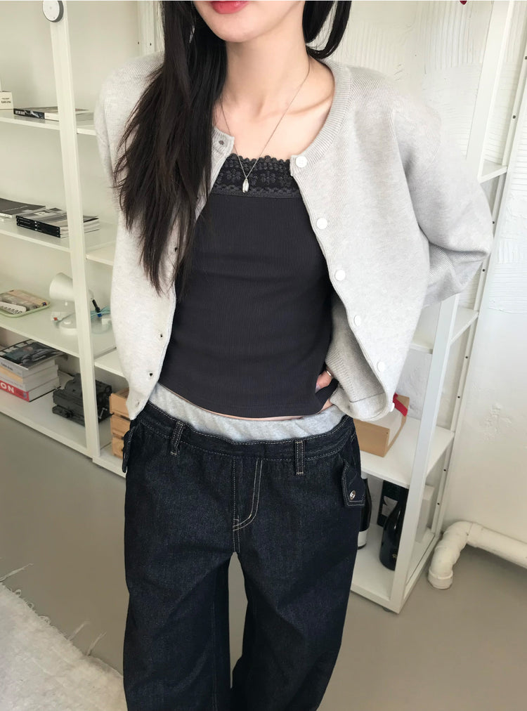 雙層褲頭細節牛仔褲