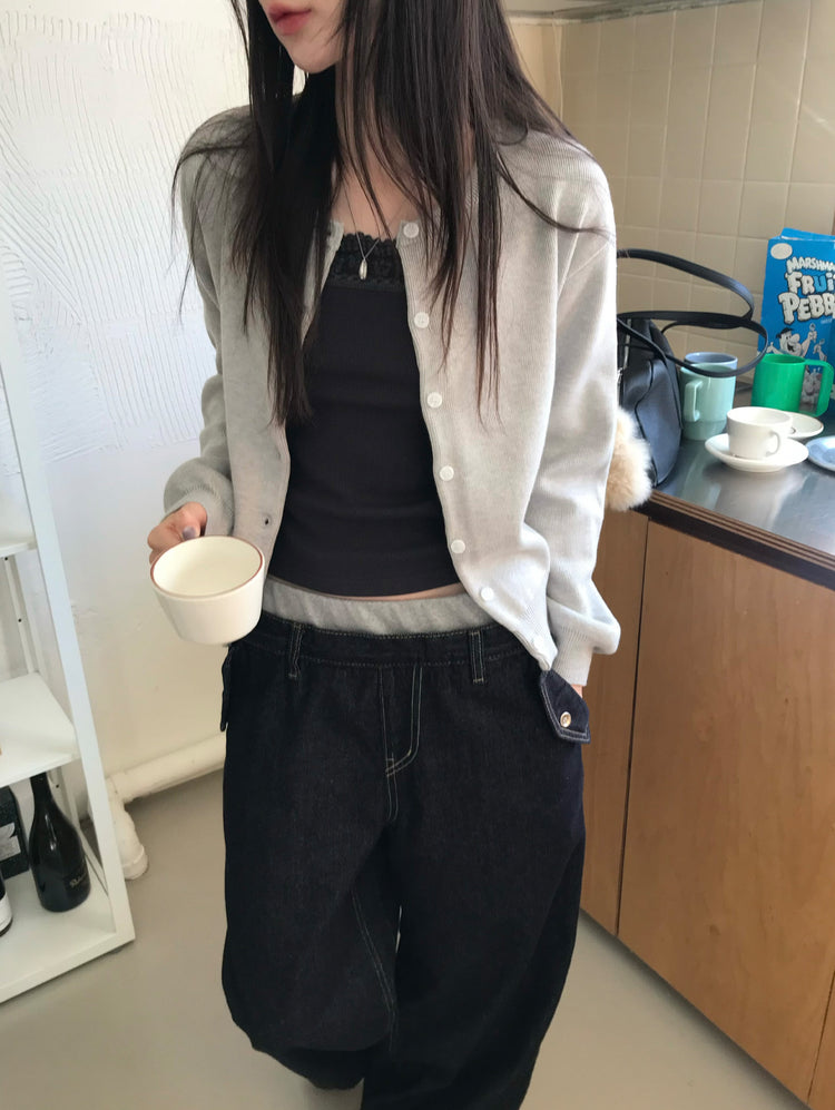 雙層褲頭細節牛仔褲