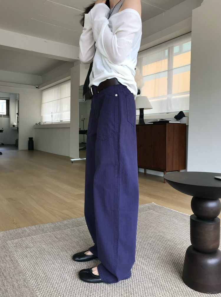 美色口袋細節直褲