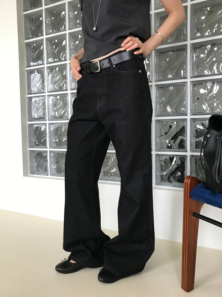 經典原色微喇叭牛仔褲