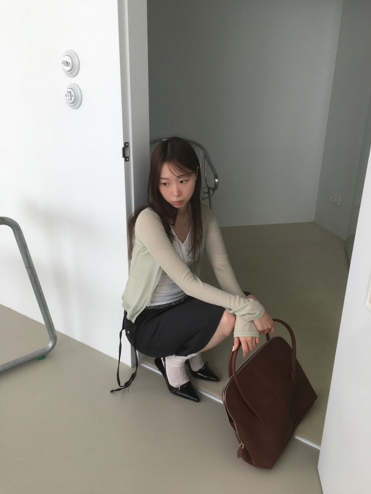 美色透膚雙扣鈕修身外套