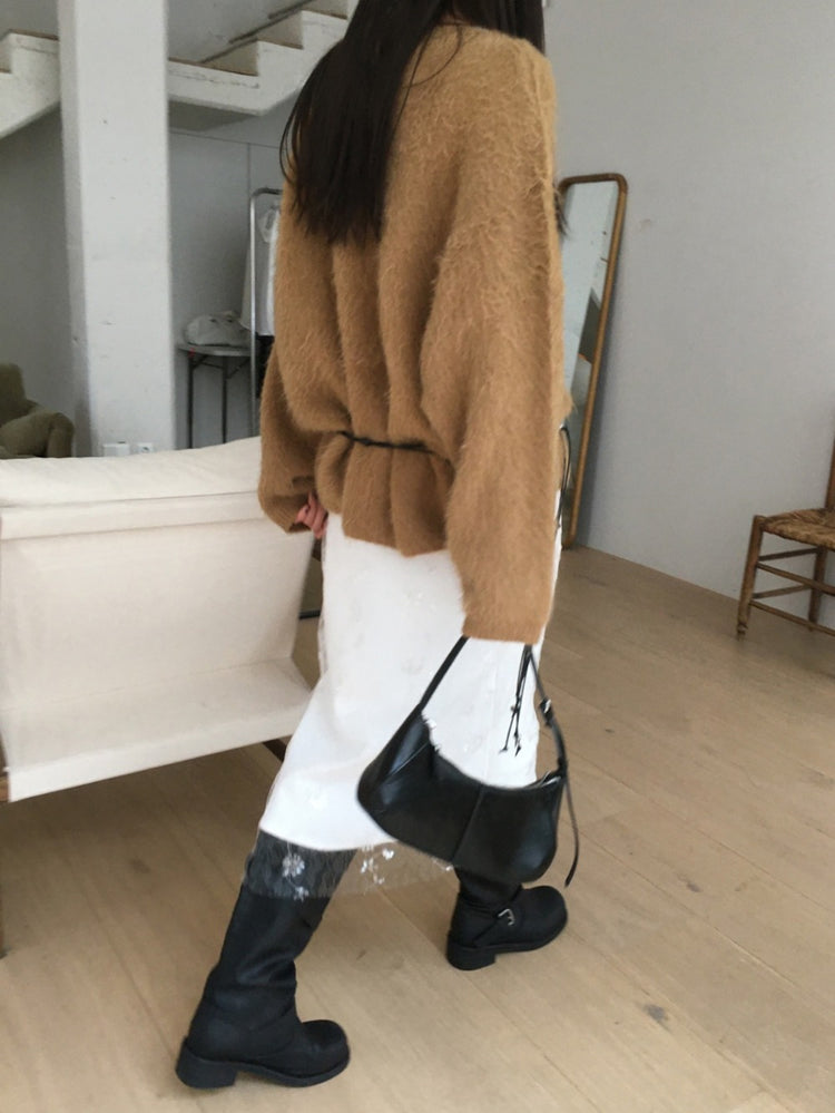 美肩毛流質感寬鬆毛衣