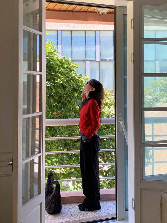 復古美色廓形工裝褲