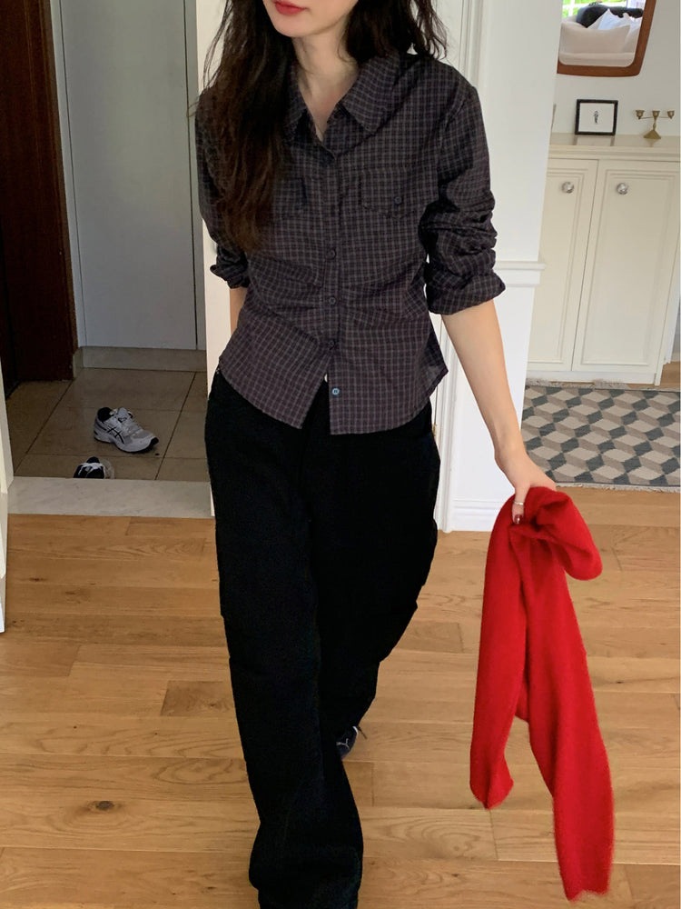 復古美色廓形工裝褲