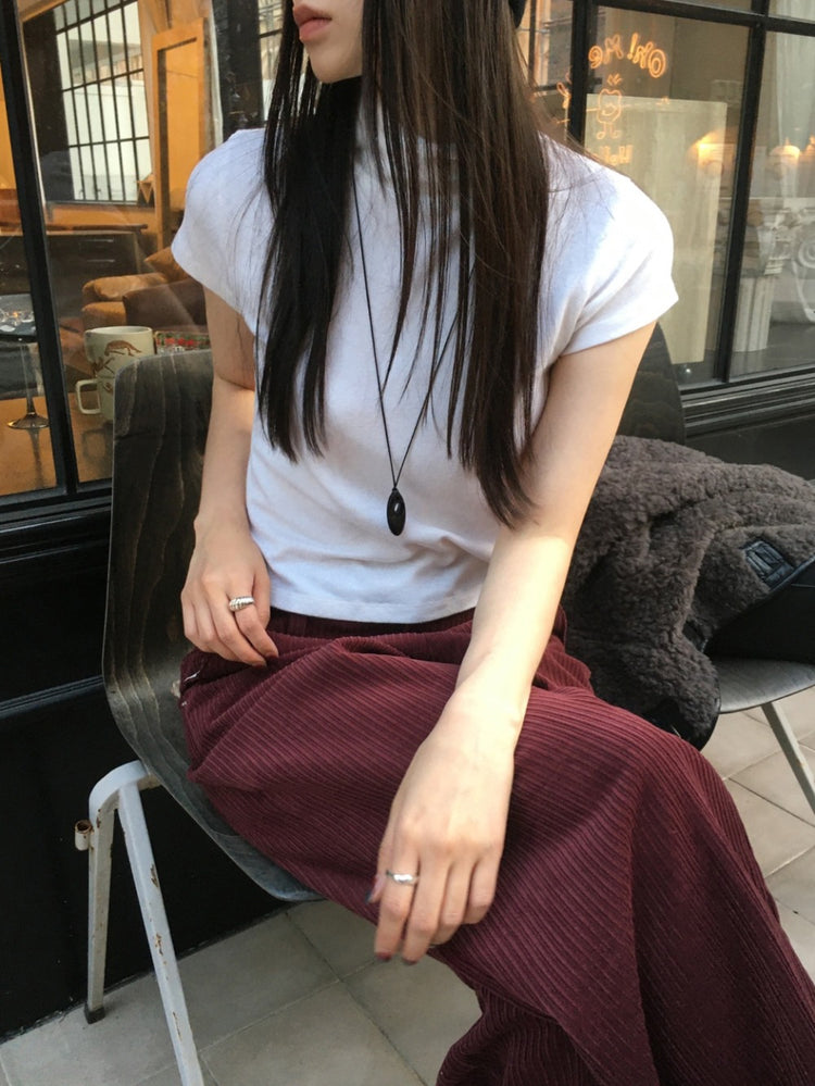小企領美肩修腰細節上衣