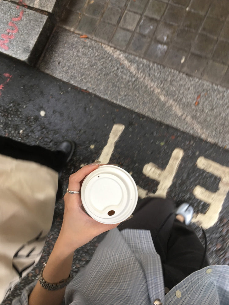 Unisex美色格紋寬鬆襯衫