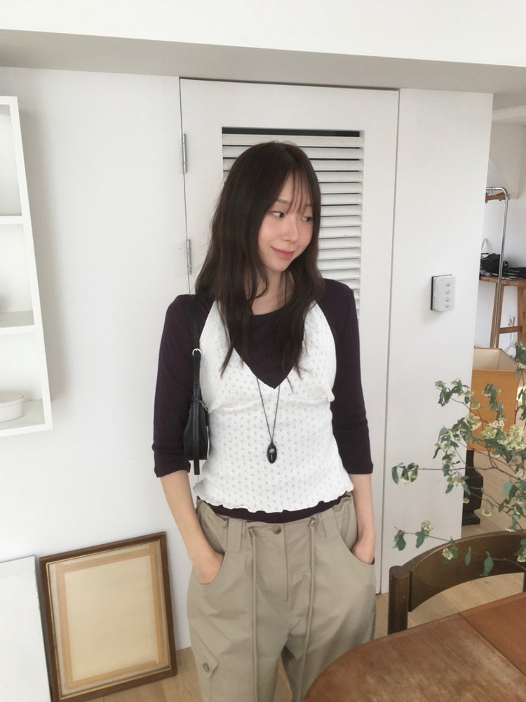 微透天絲經典七分袖上衣
