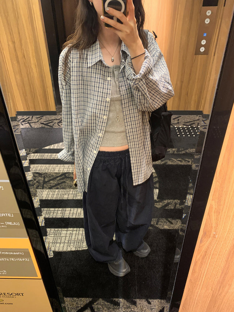 休閒雙壓褶寬鬆闊褲