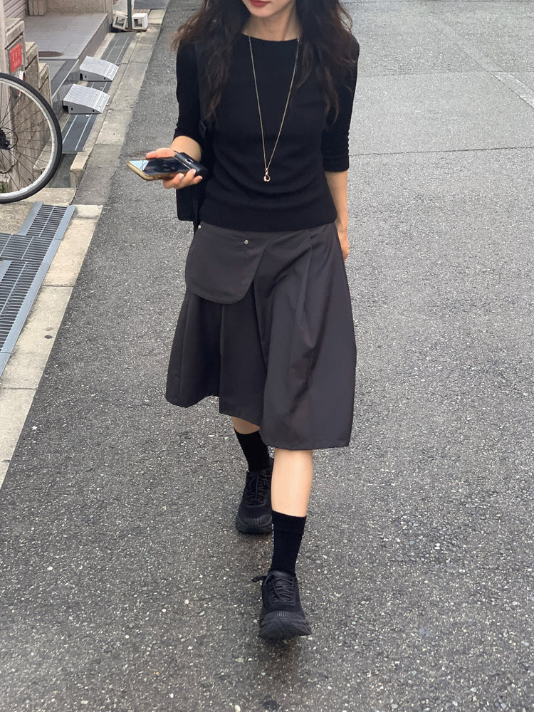 華夫格七分袖上衣