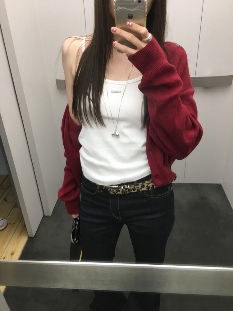 美色細帶鐵牌修身背心