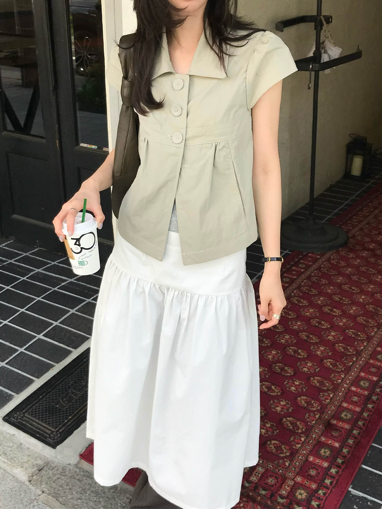 翻領大扣鈕細節外套