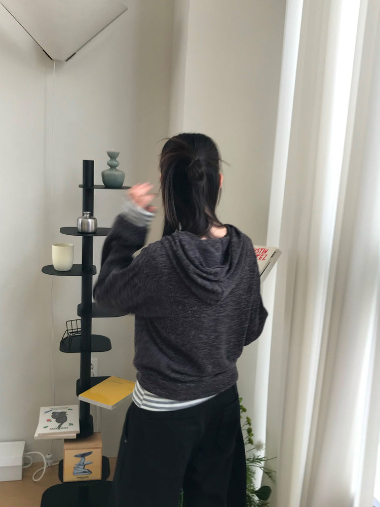 美鎖骨撞色條紋上衣