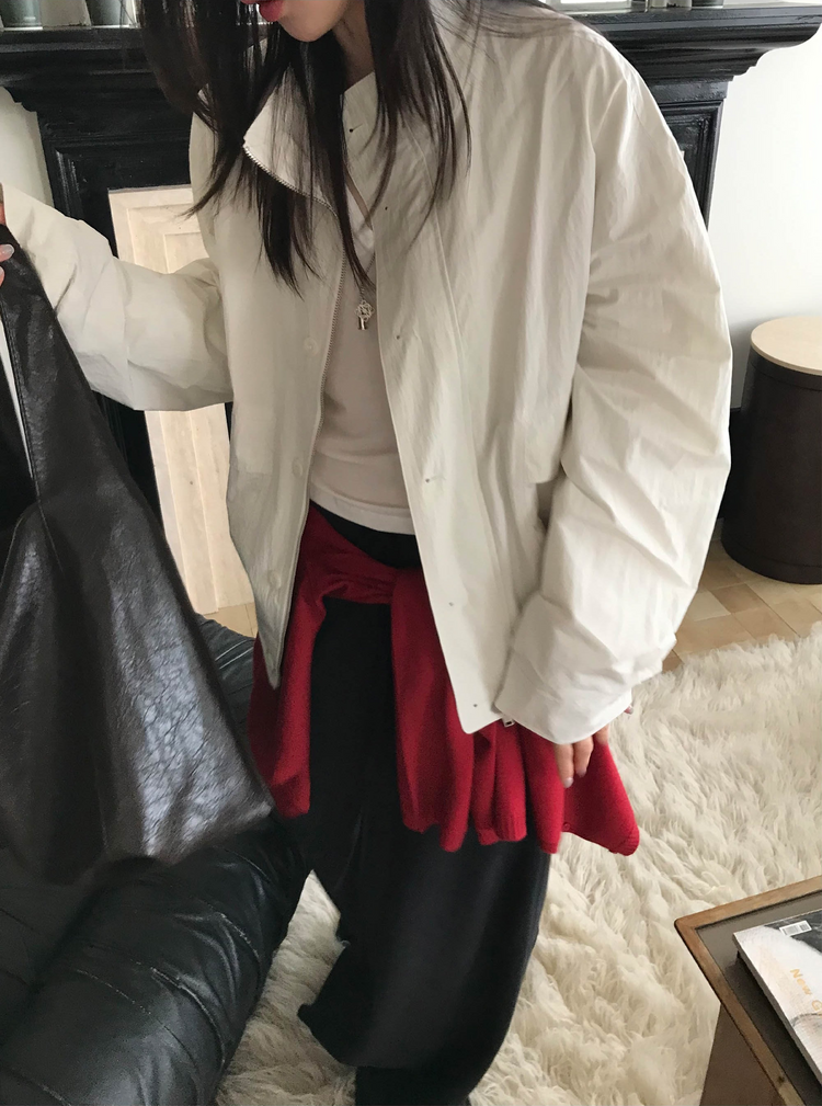高質立領排鈕細節外套