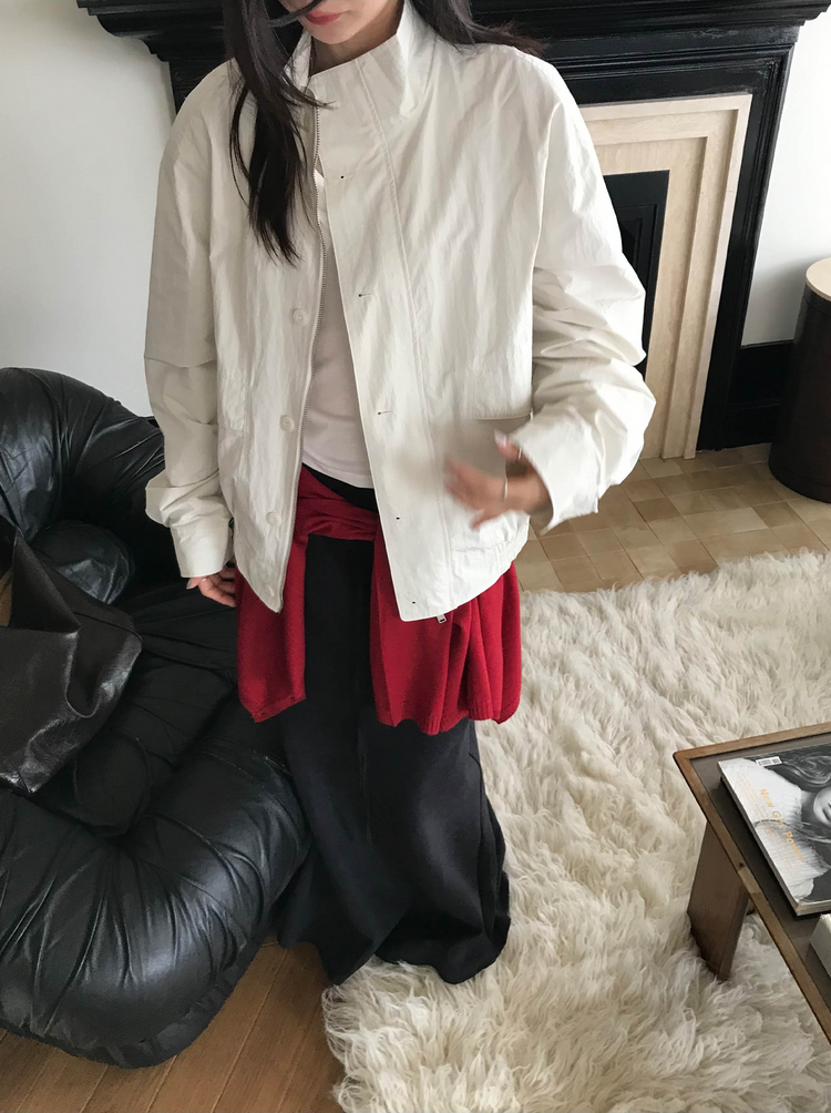 高質立領排鈕細節外套