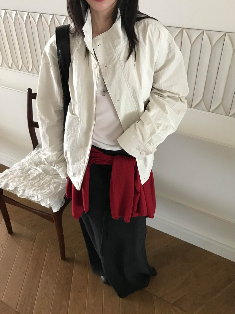 高質立領排鈕細節外套