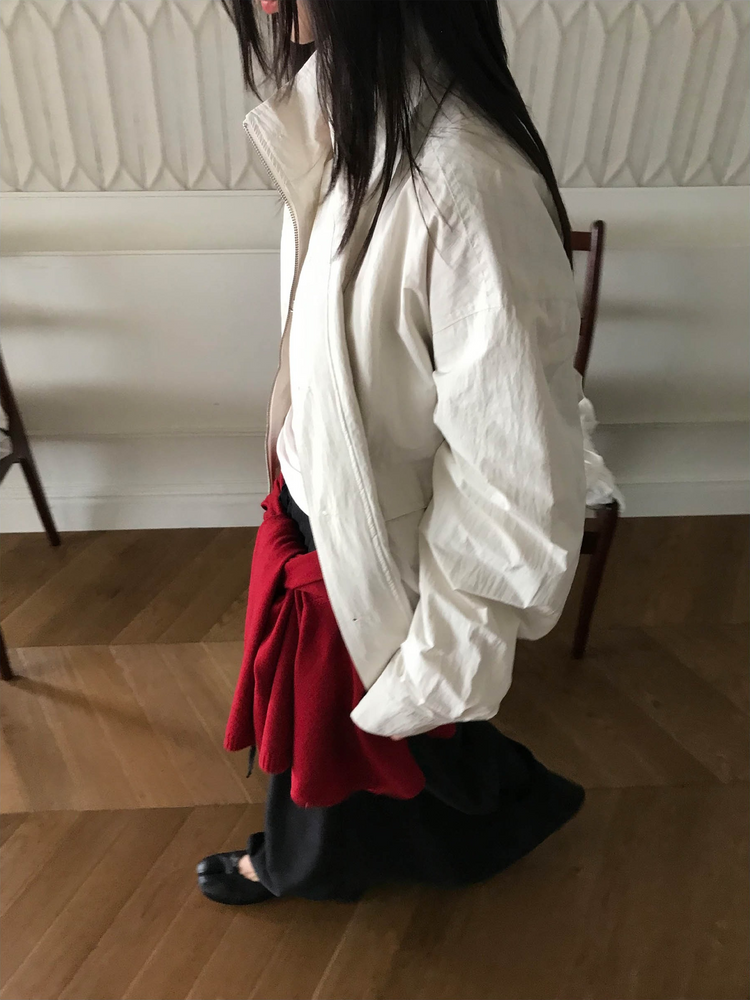 高質立領排鈕細節外套