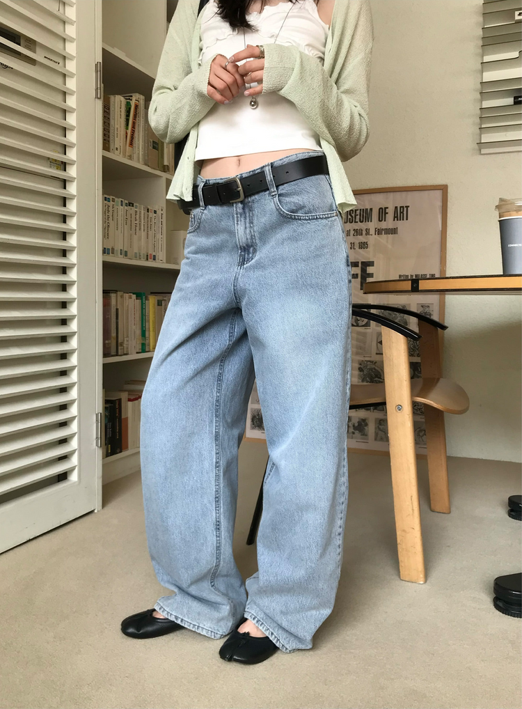 美刷色經典直版牛仔褲