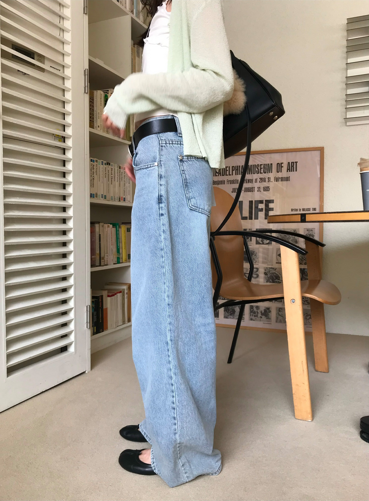 美刷色經典直版牛仔褲