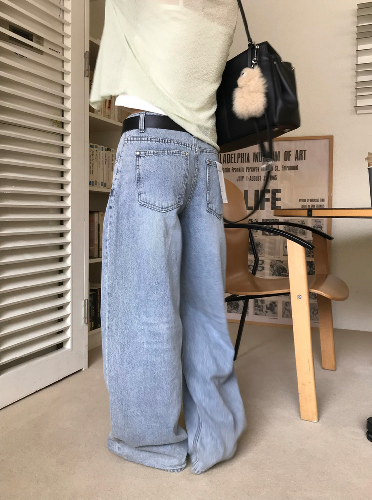 美刷色經典直版牛仔褲